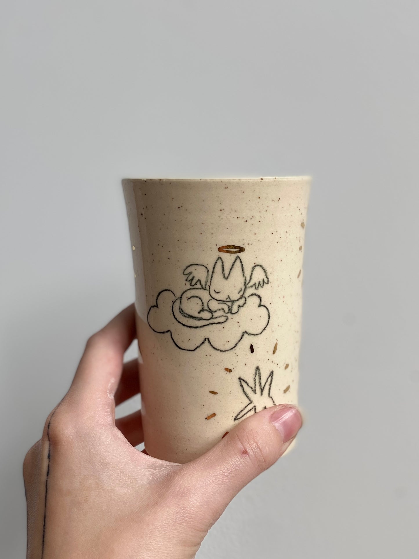 Cherub with Angel Kitty Cup