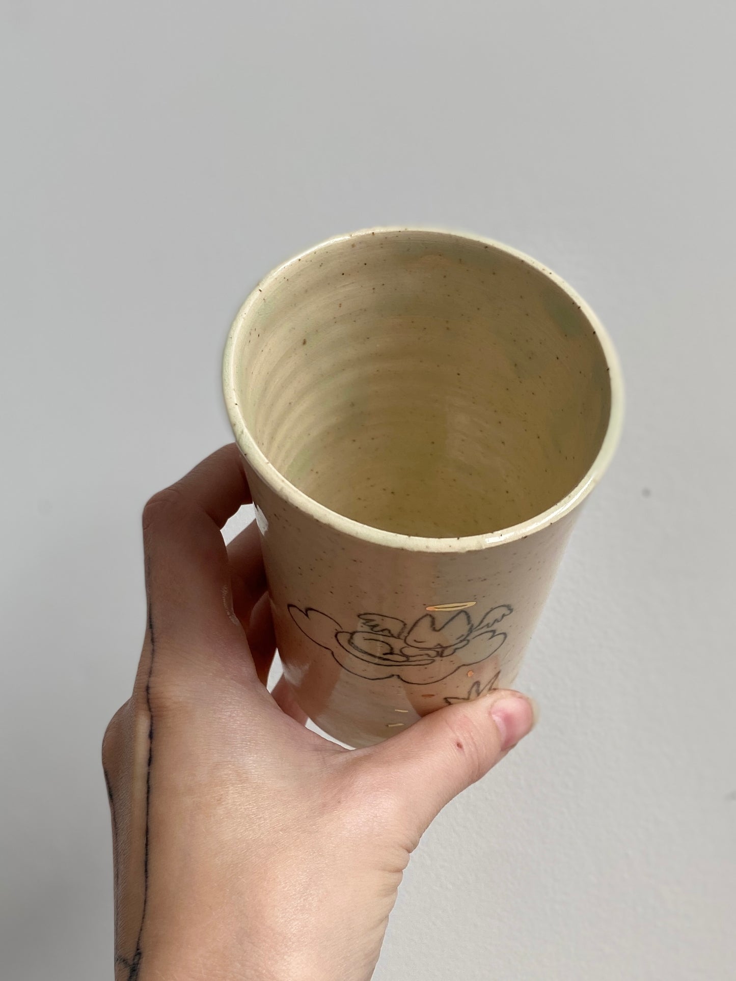 Cherub with Angel Kitty Cup