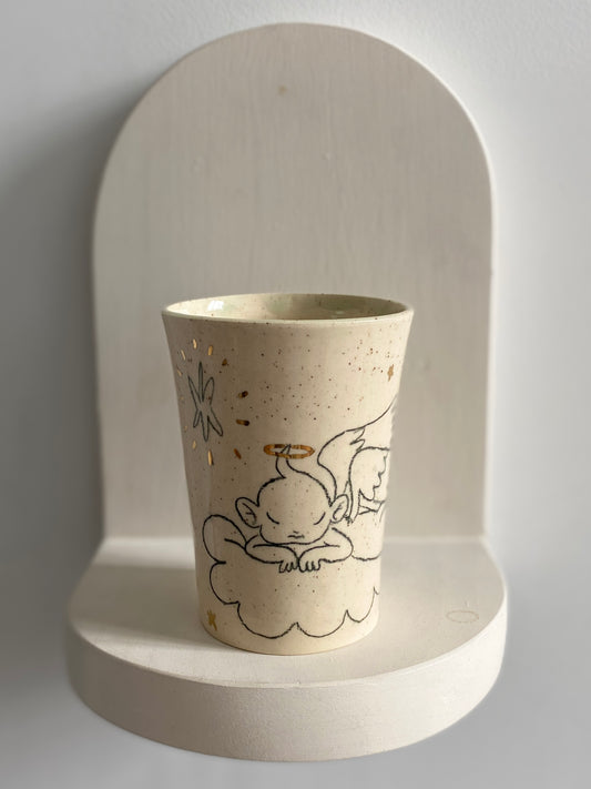 Cherub with Angel Kitty Cup
