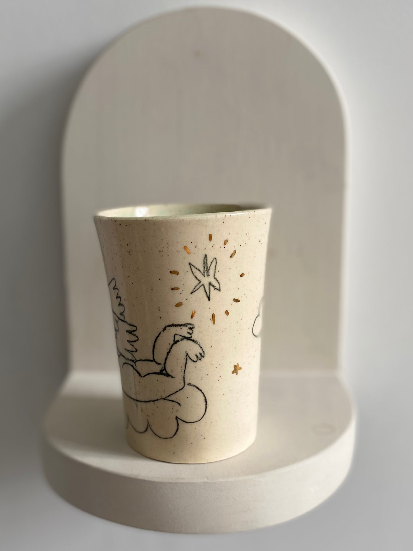 Cherub with Angel Kitty Cup