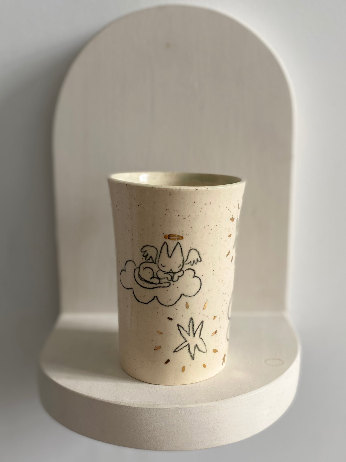 Cherub with Angel Kitty Cup