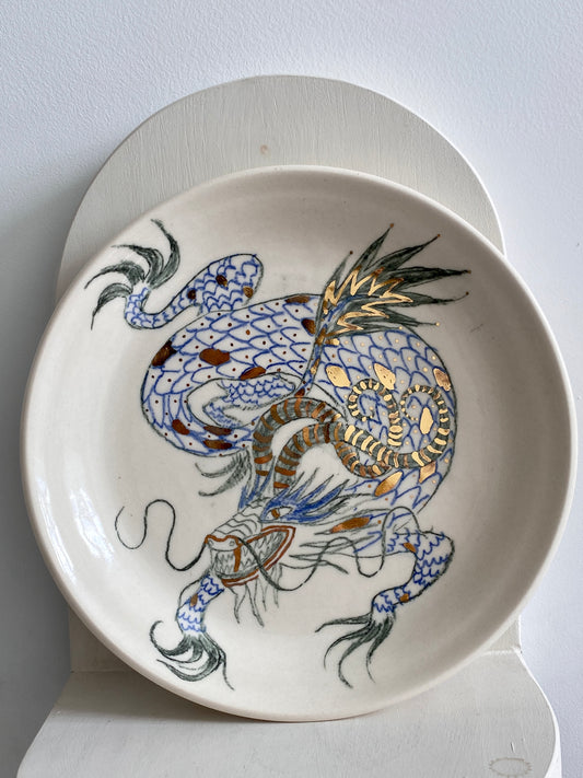 Gilded Blue Dragon Plate